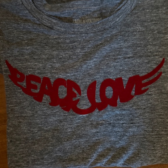 Zadig & Voltaire Walk Peace & Love T-Shirt - Gray - Size S